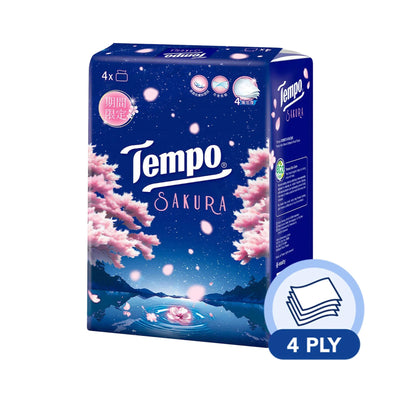 Tempo Sakura Soft Pack Facial Tissue 4ply 90pcs x 4