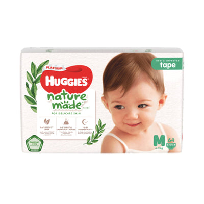Huggies Naturemade Open Tape Diapers Medium 64sheets