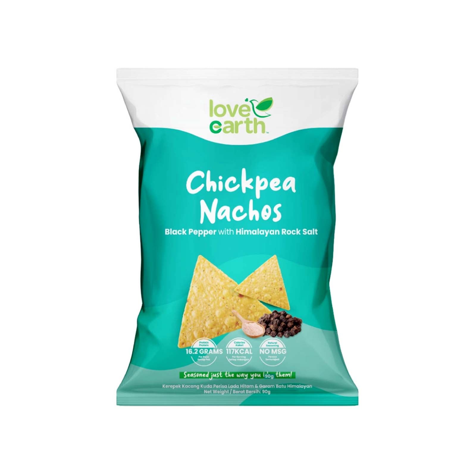 Love Earth Chickpea Nachos Black Pepper Rock Salt 90g – Jaya Grocer ...