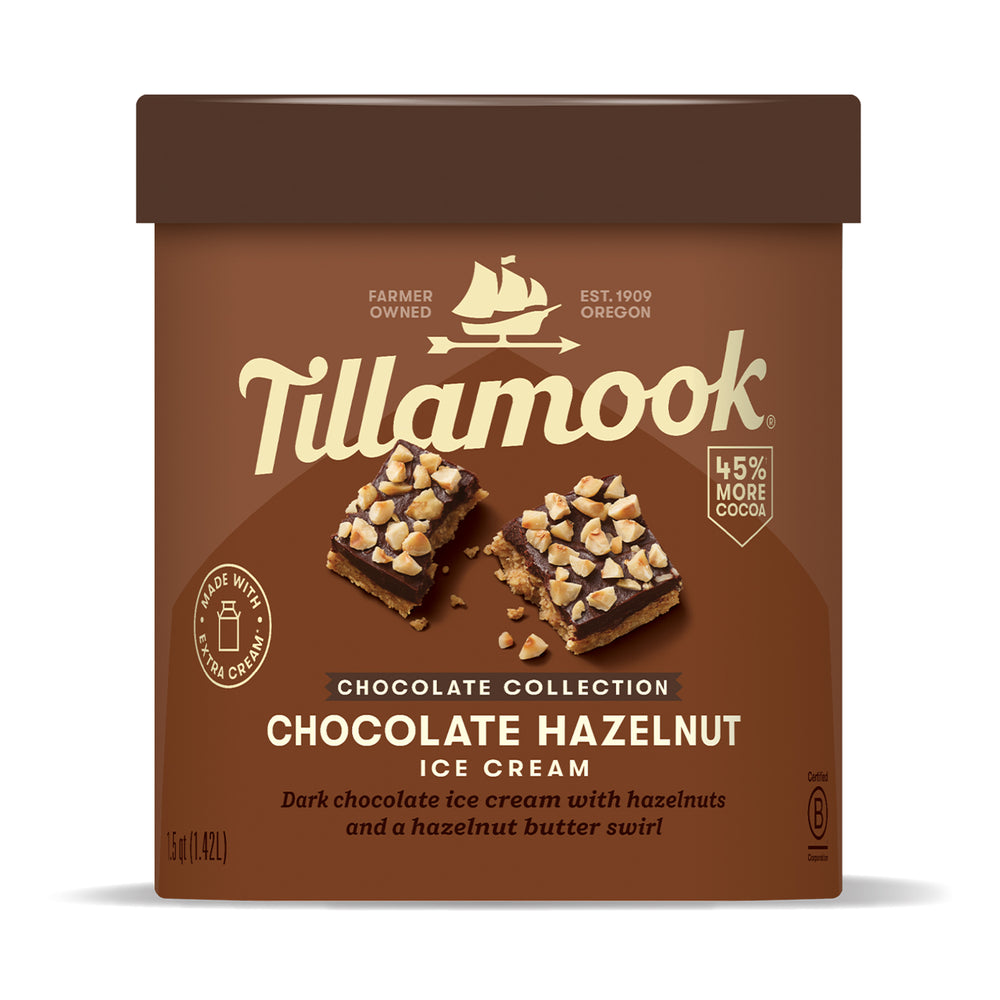 Tillamook Chocolate Hazelnut Ice Cream Tub 1419ml