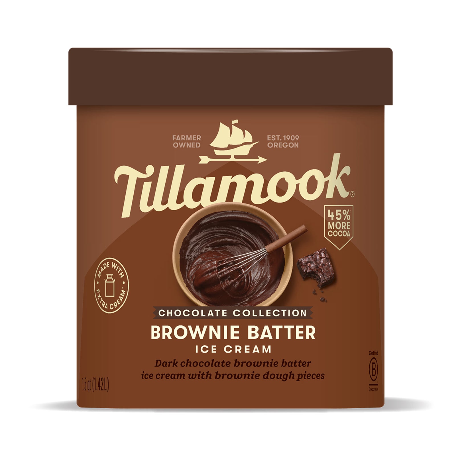 Tillamook Chocolate Hazelnut Ice Cream Tub 1419ml