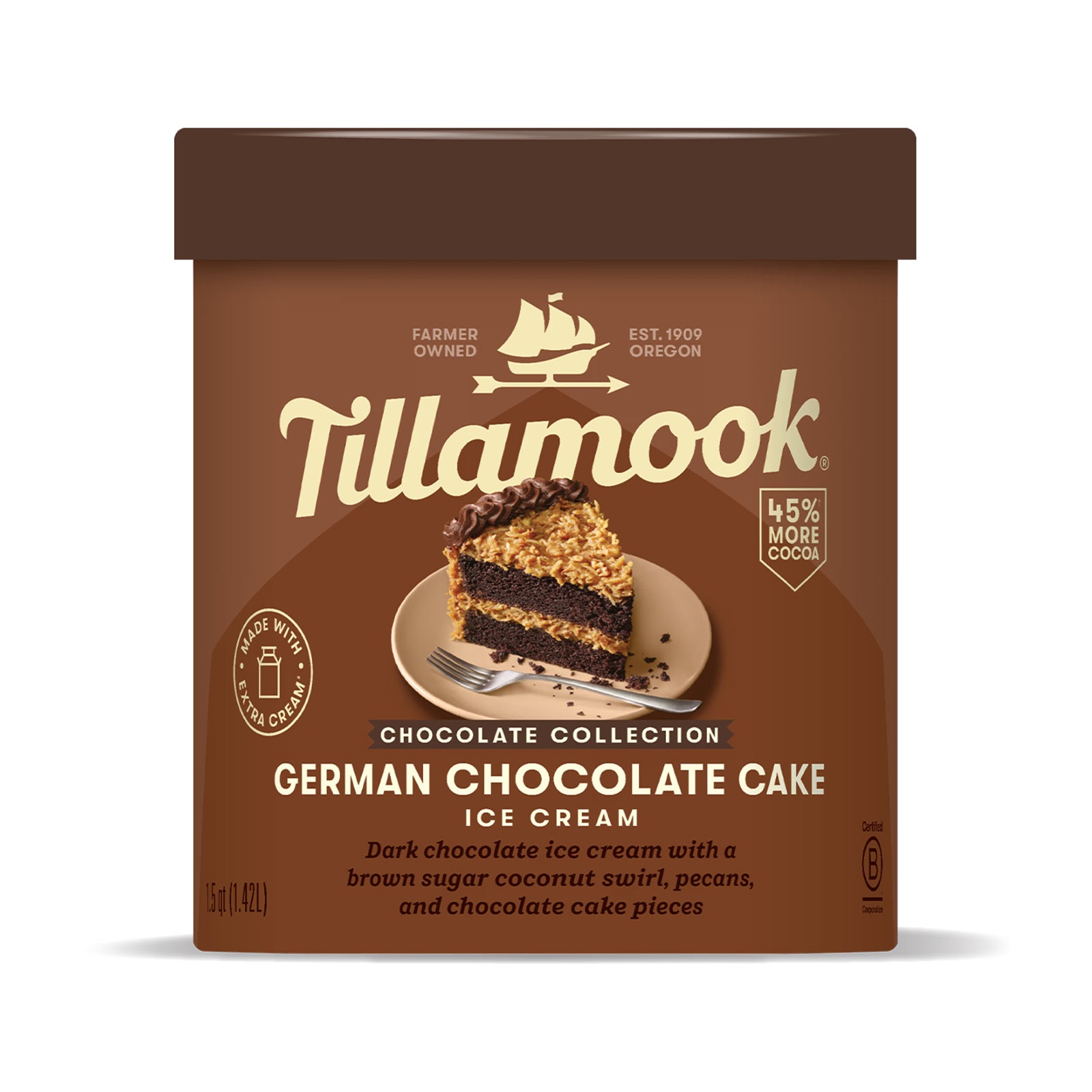 Tillamook German Chocolate Cake Ice Cream Tub 1419ml