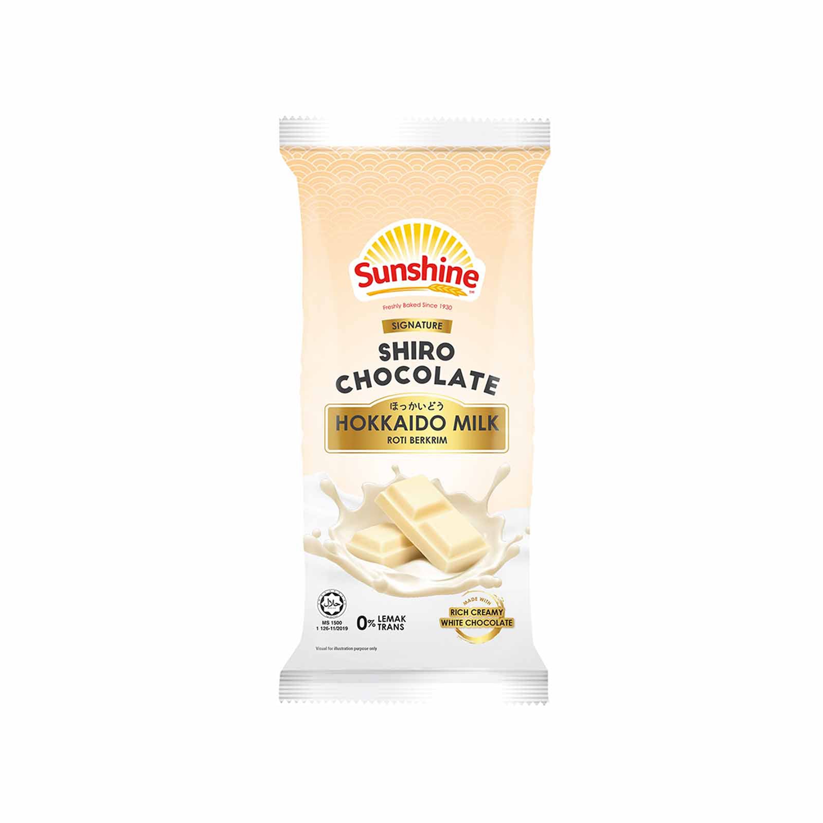Sunshine Shiro Chocolate Hokkaido Milk Cream Roll Bun 52g