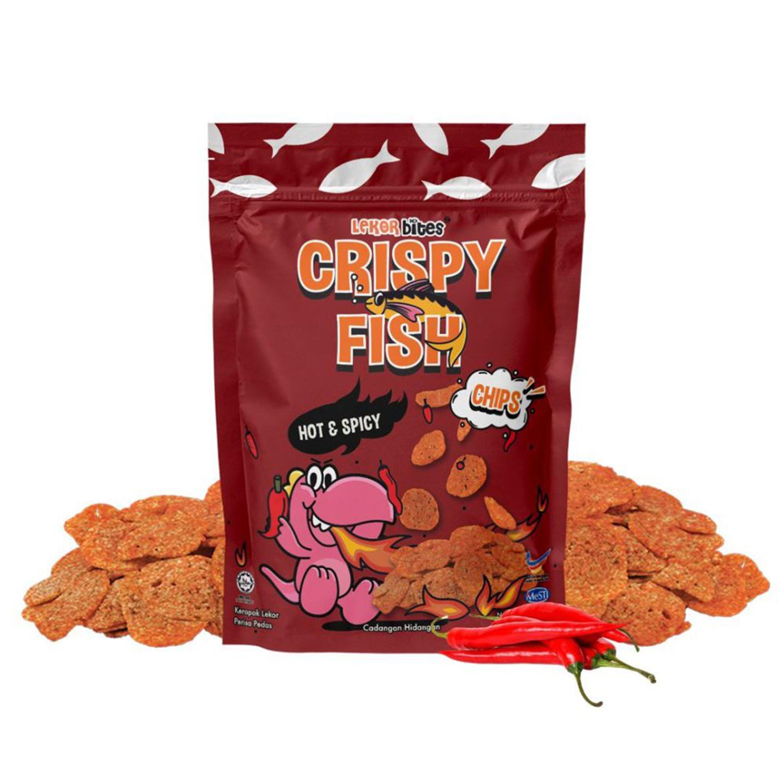 Lekor Crispy Fish Chips Hot & Spicy 40g