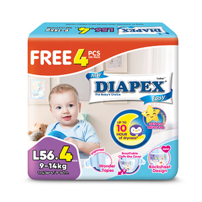 Diapex Easy TapeBaby Diaper (Medium) (Large) 56pcs/pack