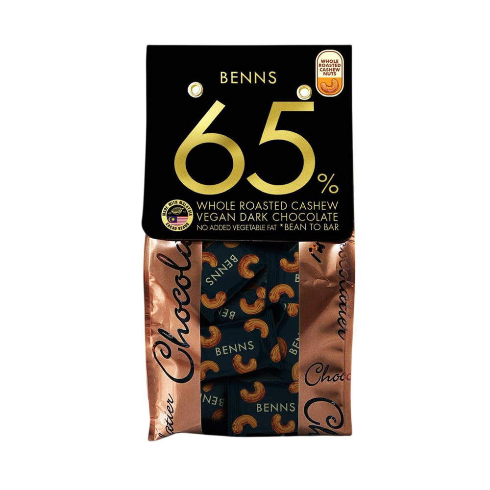 Benns 65% Dark Chocolate Roasted Cashew 138g