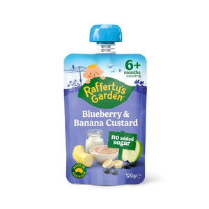 Raffertys Garden 6 Month Blueberry and Banana Custard 120g