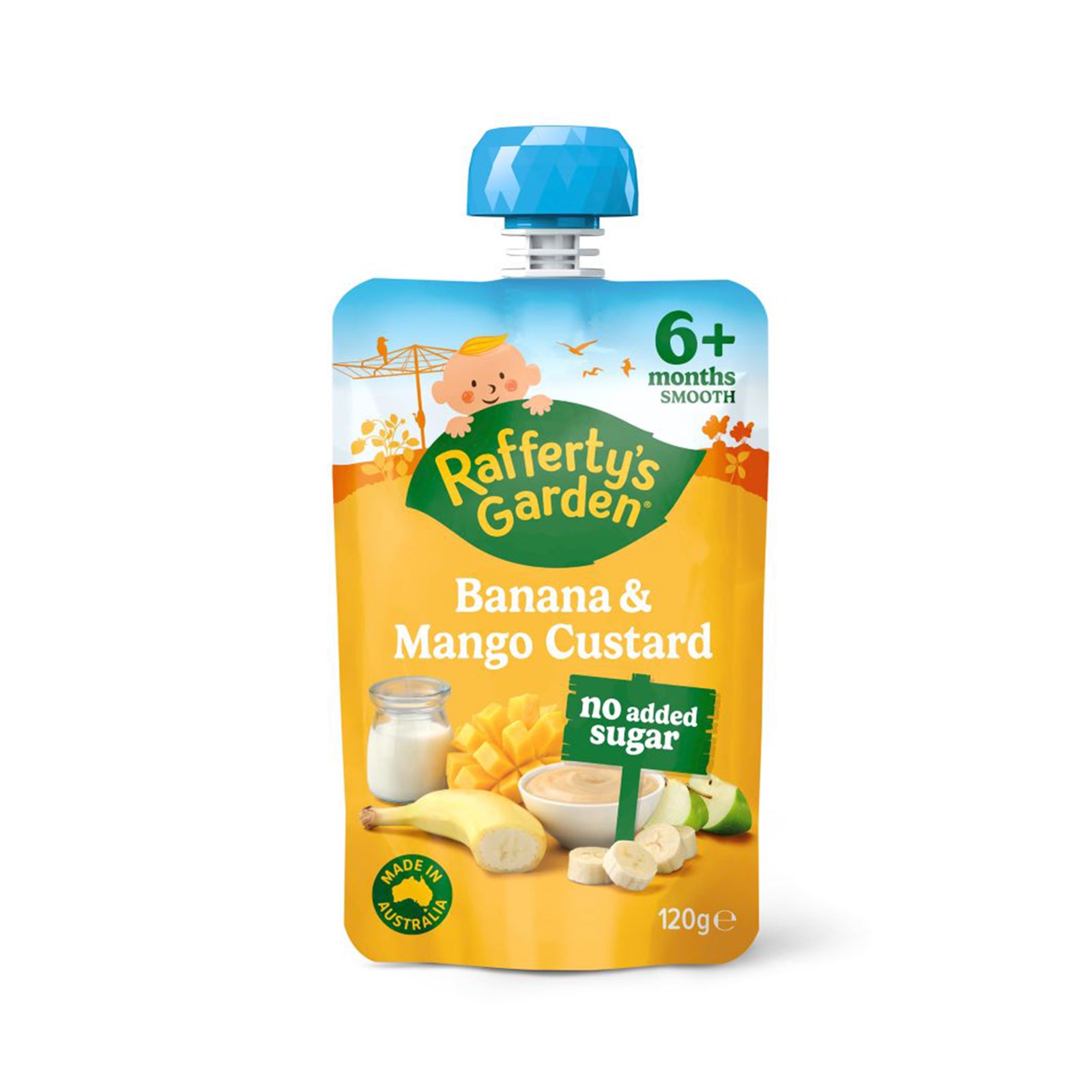 Raffertys Garden 6 Month Banana and Mango Custard 120g
