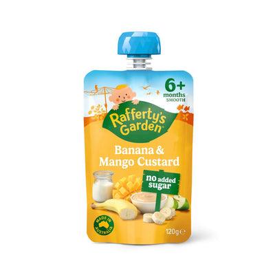 Raffertys Garden 6 Month Banana and Mango Custard 120g