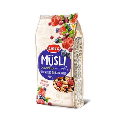 Emco Crunchy Muesli Blueberry & Raspberry 750g