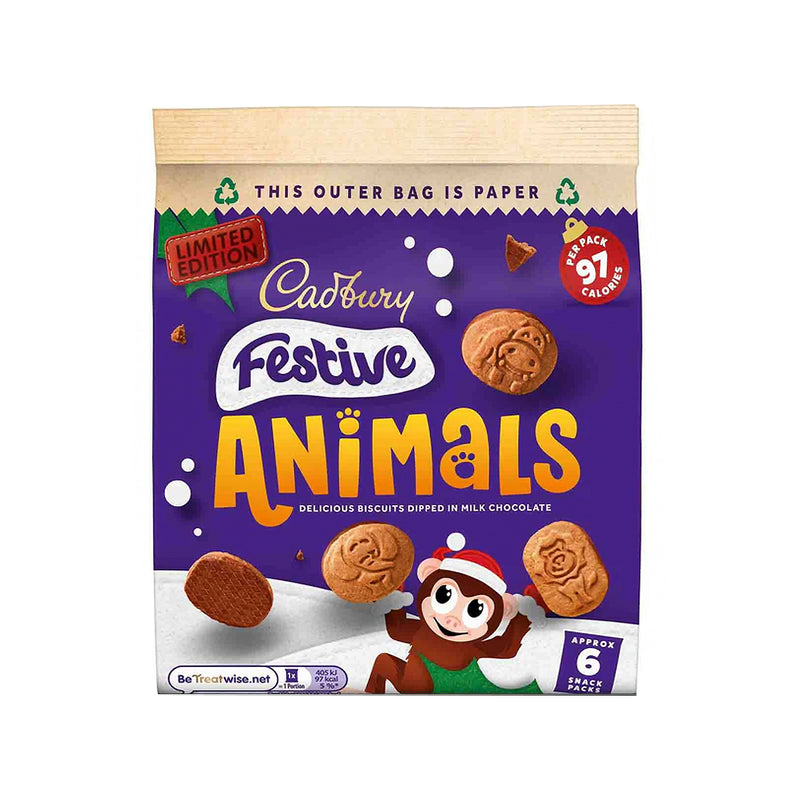 Cadbury Festive Animals Biscuits 19.9g x 6