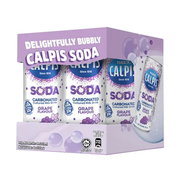 Calpis Soda Grape Flavoured Soft Drink 320ml x 4