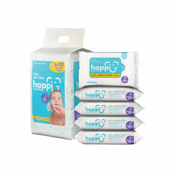 Hoppi Baby Wet Wipes 20pcs x 5