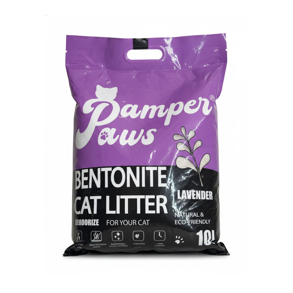 Pamper Paws Bentonite Cat Litter Lavender Scent 10L