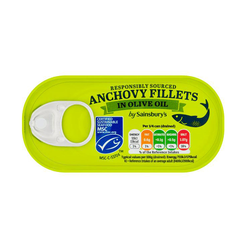 Sainsburys Anchovy Fillets in Olive Oil 50g