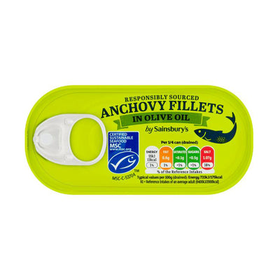 Sainsburys Anchovy Fillets in Olive Oil 50g