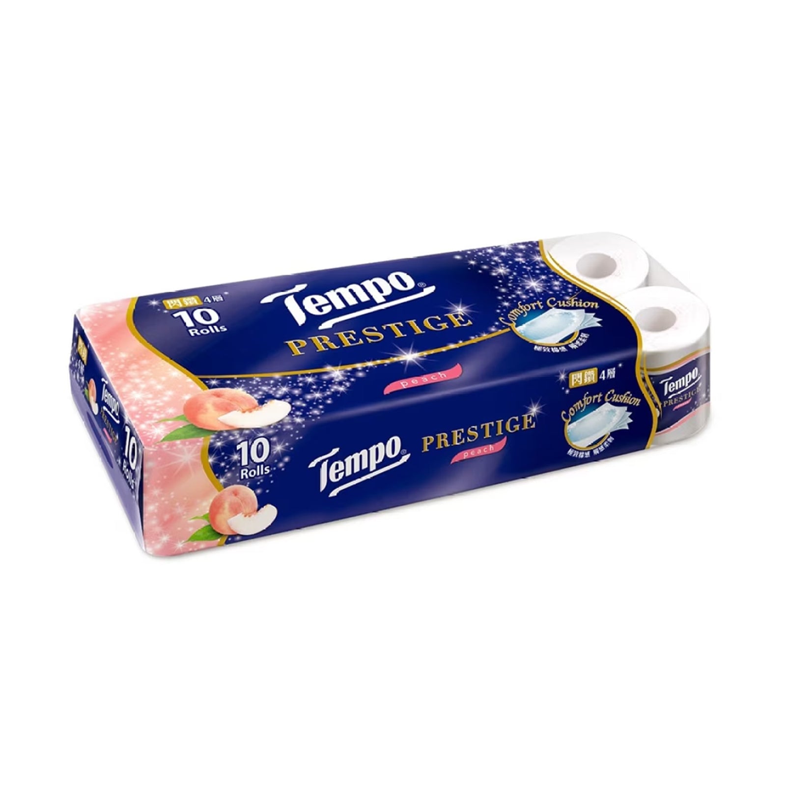 Tempo Prestige 4Ply Peach Bathroom Tissue 10roll