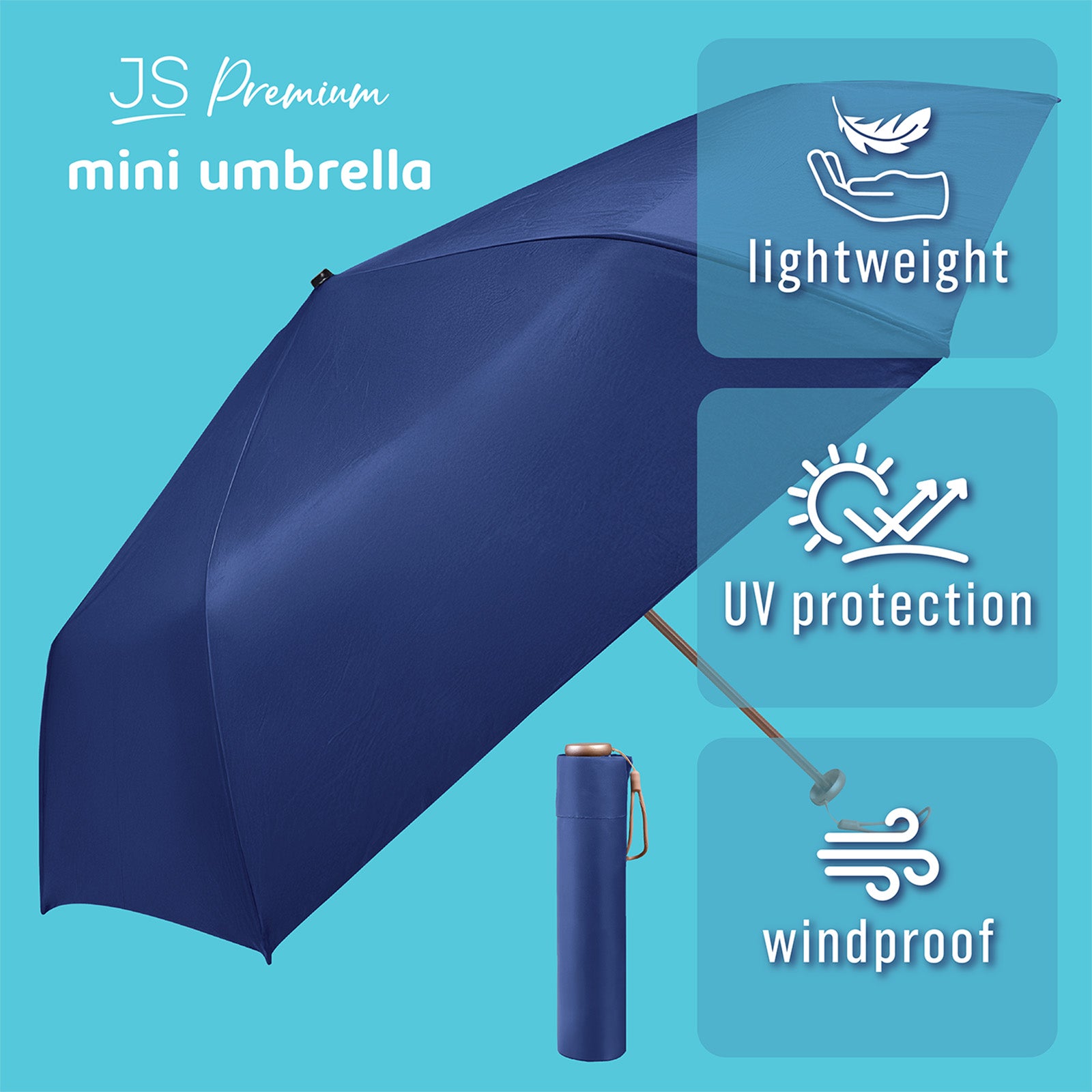 JS Premium Mini Umbrella (Dark Blue) 1unit