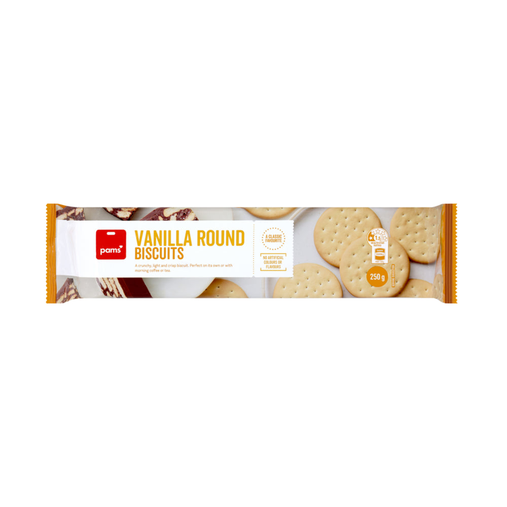 Pams Value Biscuits Plain Round 250g