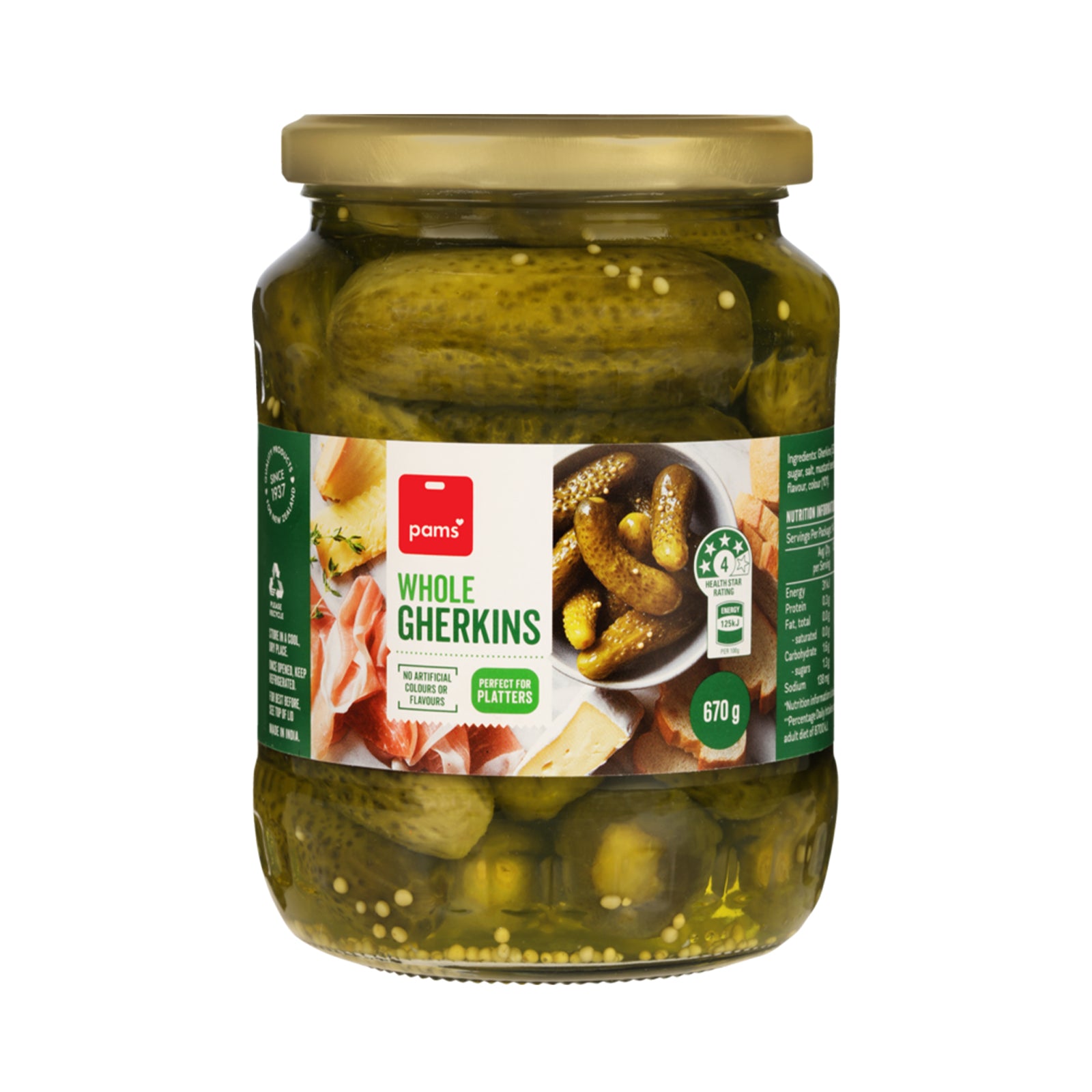 Pams Gherkins Whole 670g