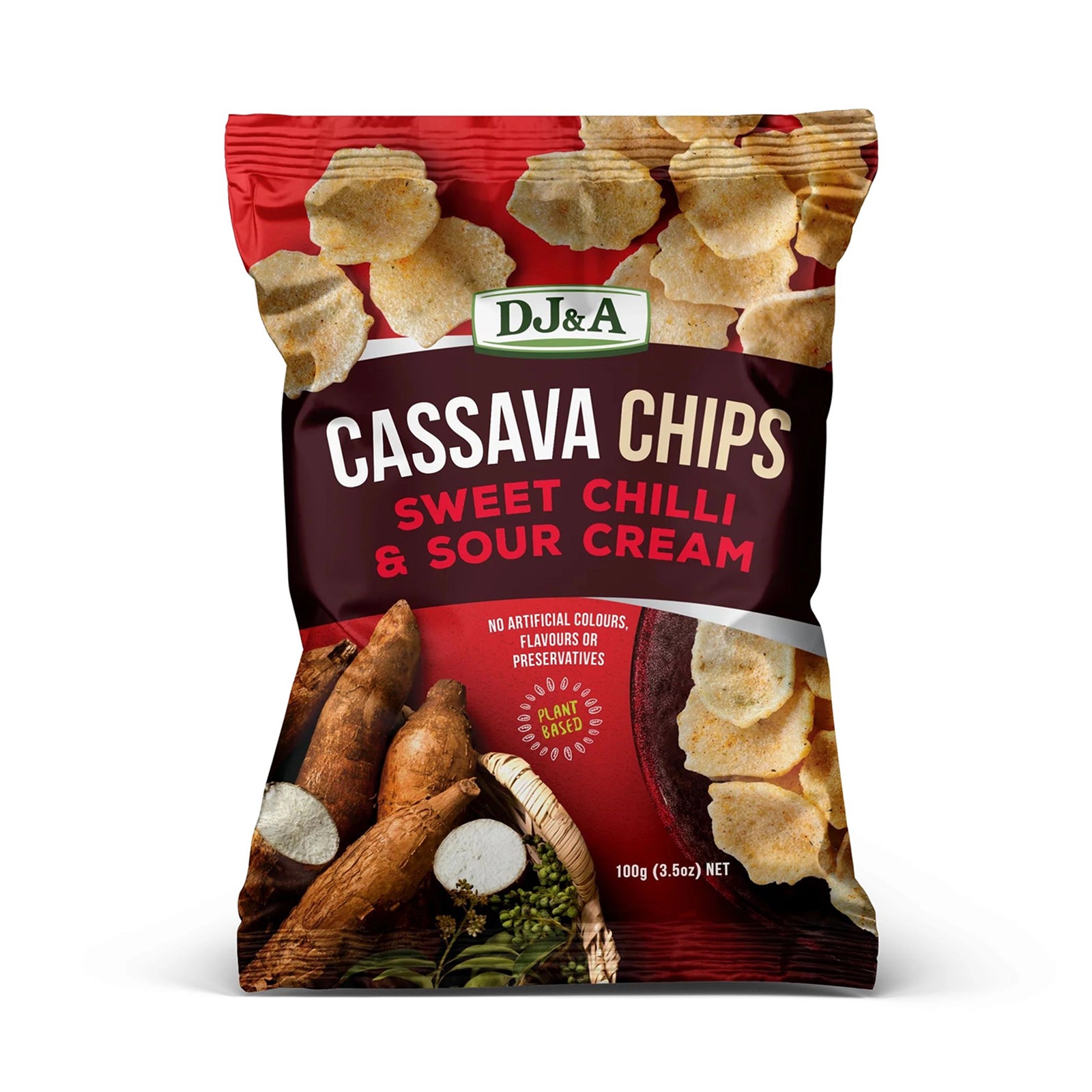 DJ and A Cassava Vegetable Chip Sweet Chilli and Sour Cream 100g
