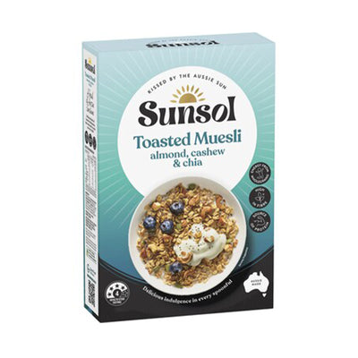 Sunsol Toasted Muesli Almond Cashew and Chia 500g