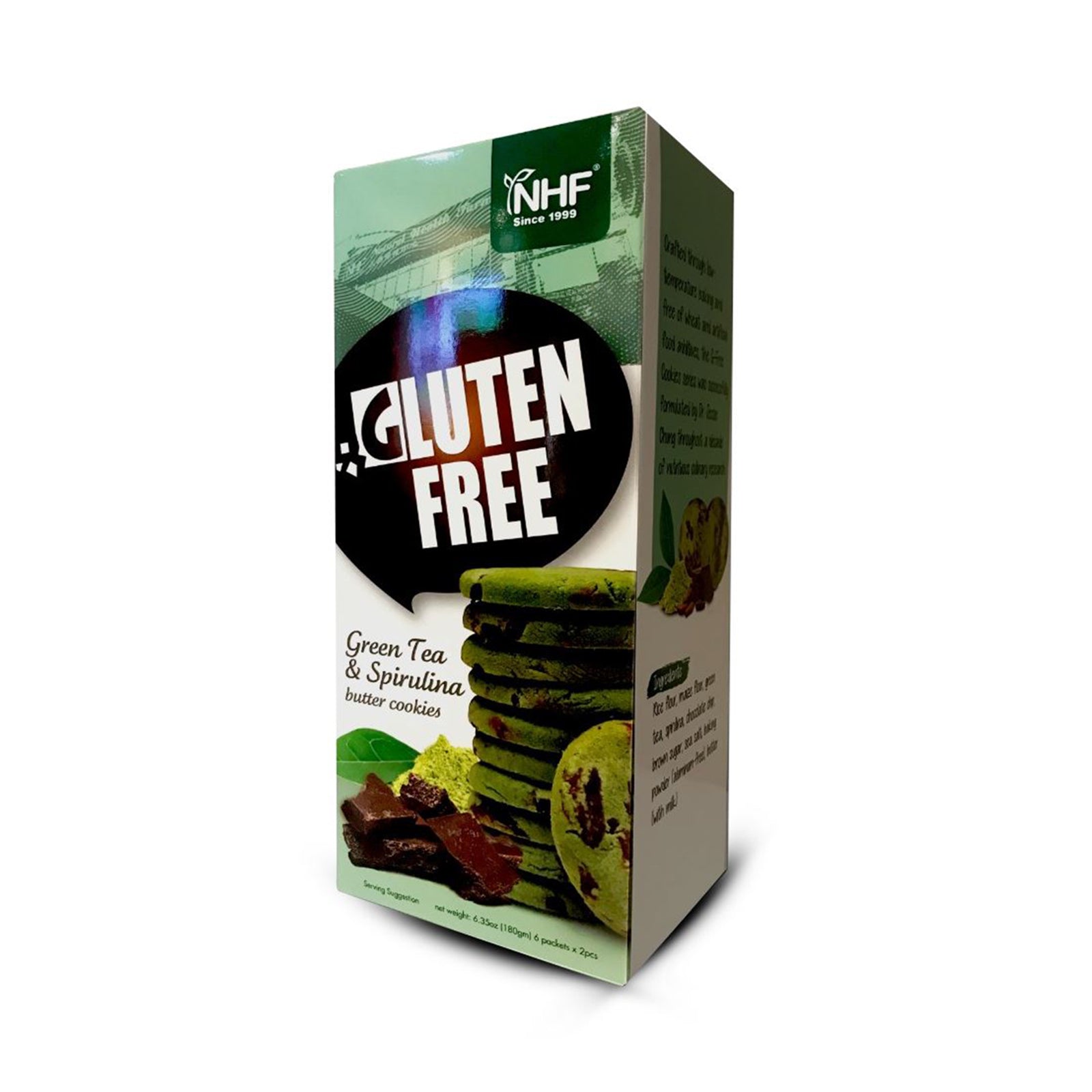 Nhf Gluten Free Green Tea & Spirulina Butter Cookies 180g