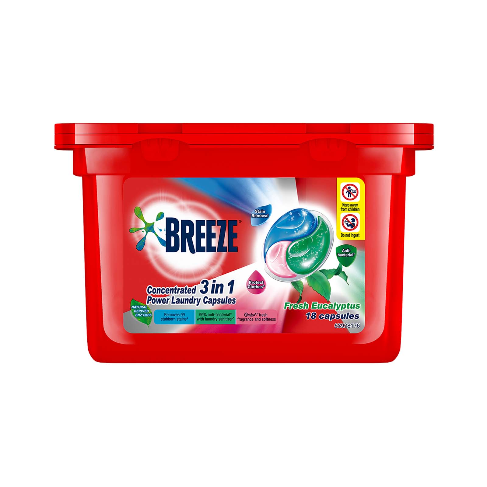 Breeze Eucalyptus Laundry Capsules (Pouch) 210g x 18