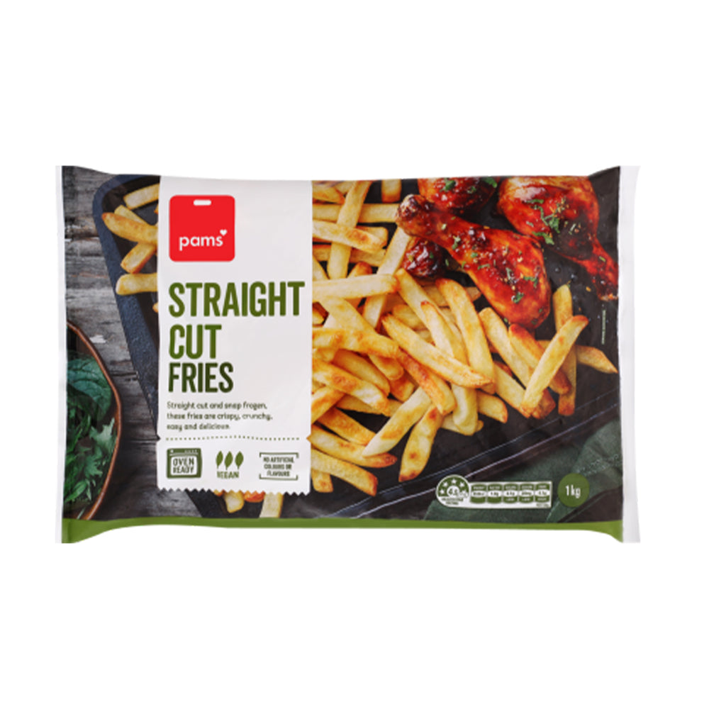 Pams Frozen Fries Oven Straight Cut 1kg
