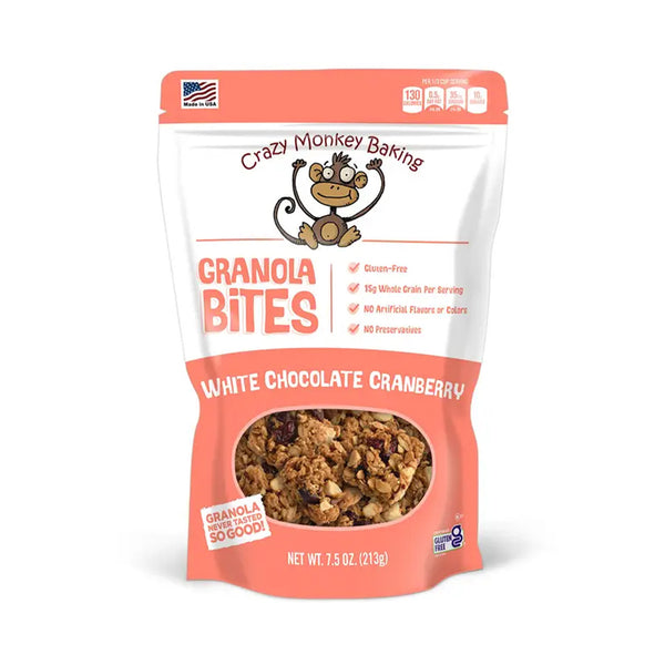 Crazy Monkey White Choc Cranberry Granola Bites 213g