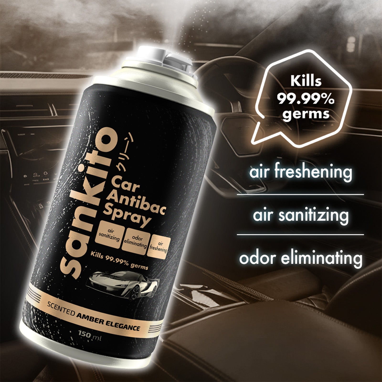 Sankito Car Antibac Spray Amber Elegance 150ml