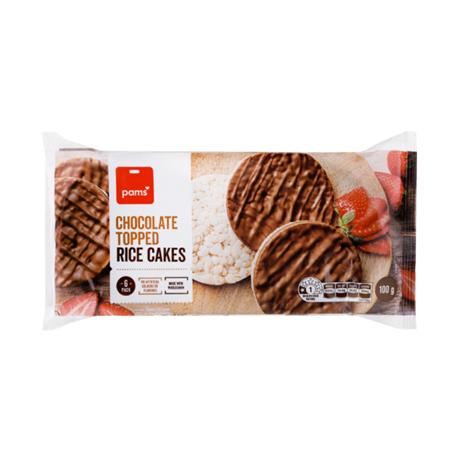 Pams Rice Cakes Chocolate Topped 100g