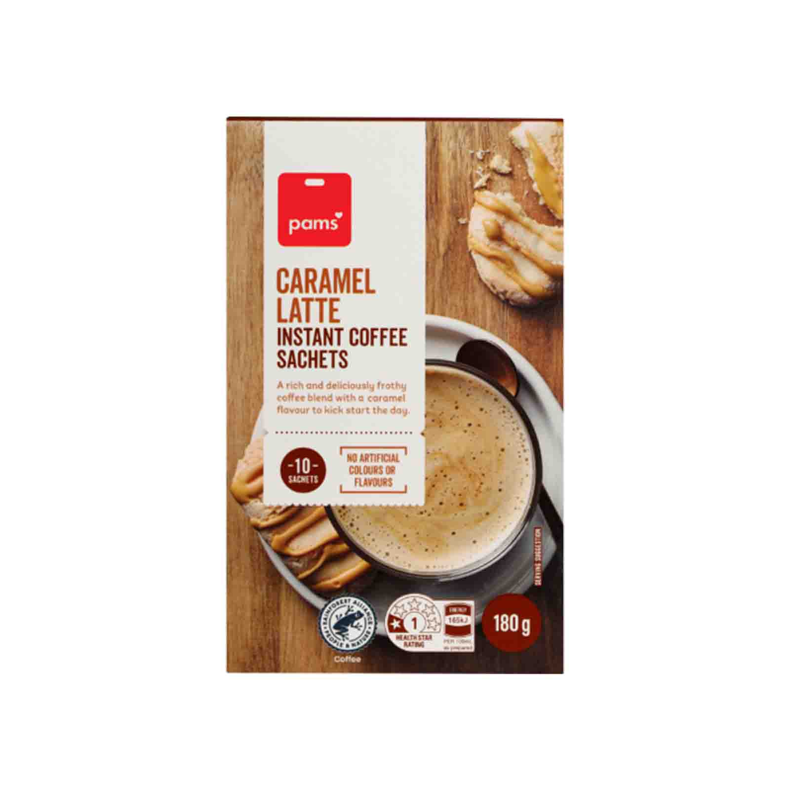 Pams Coffee Sachets Caramel Latte 10pcs/pack