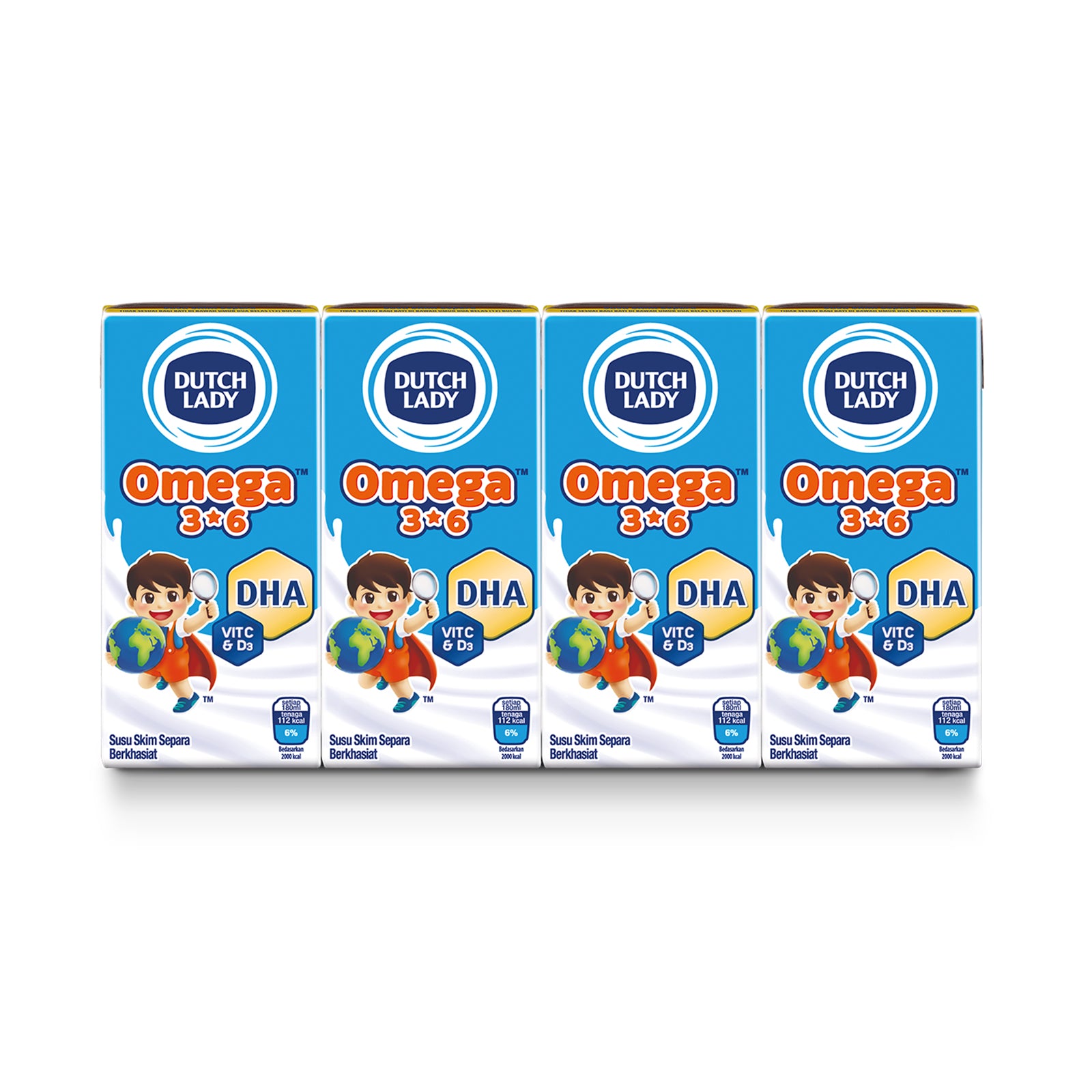 Dutch Lady Omega 3 & 6 Milk 180ml x 4