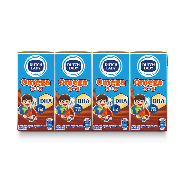 Dutch Lady Omega 3 & 6 Chocolate Milk 180ml x 4