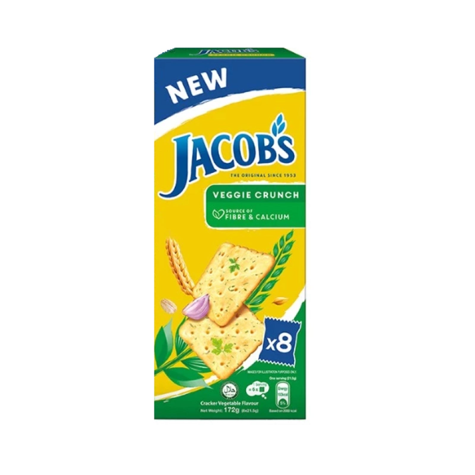 Jacobs Savoury Cracker Vegetable Crunch 21.5g x 8