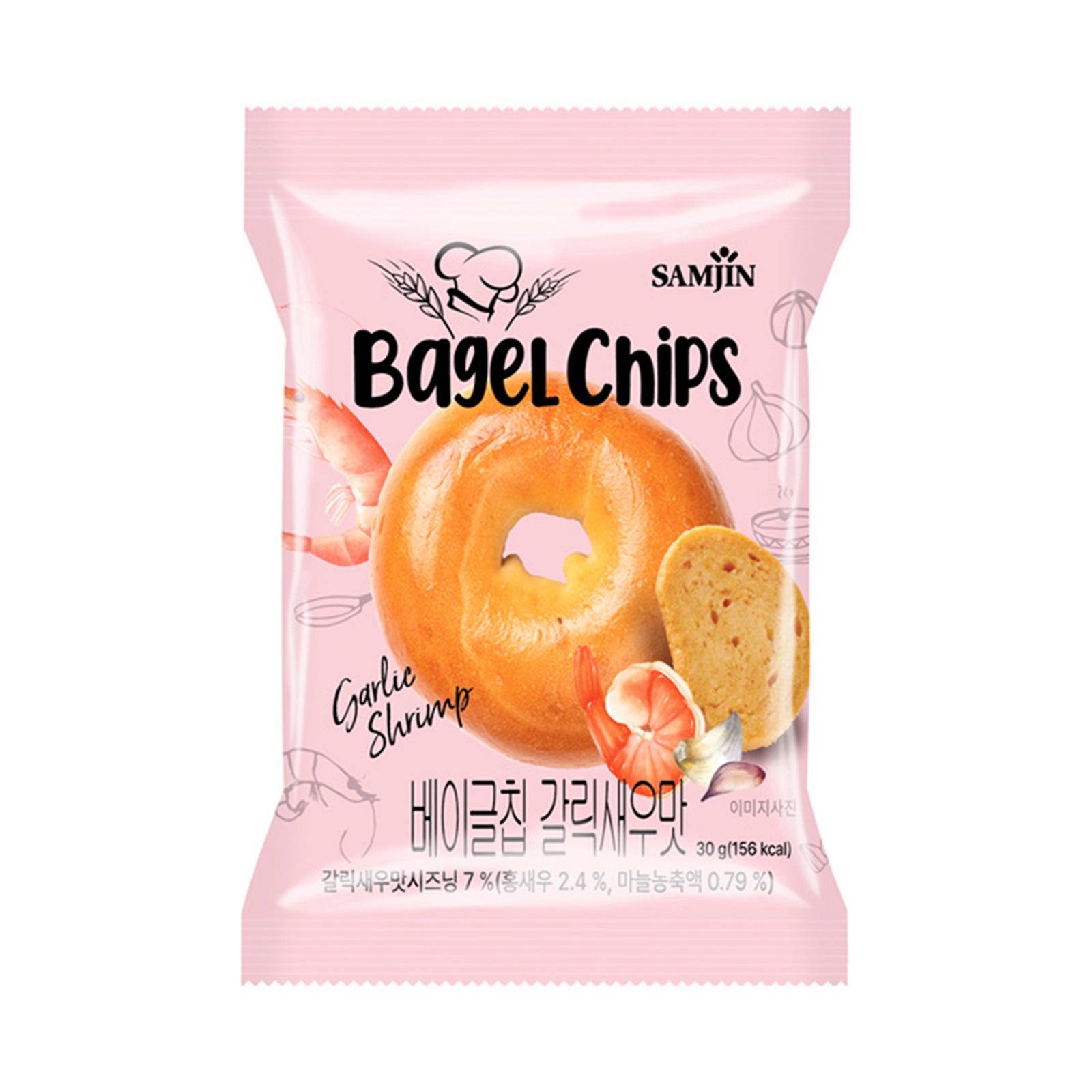 Samjin Bagel Chips Garlic Shrimp 30g