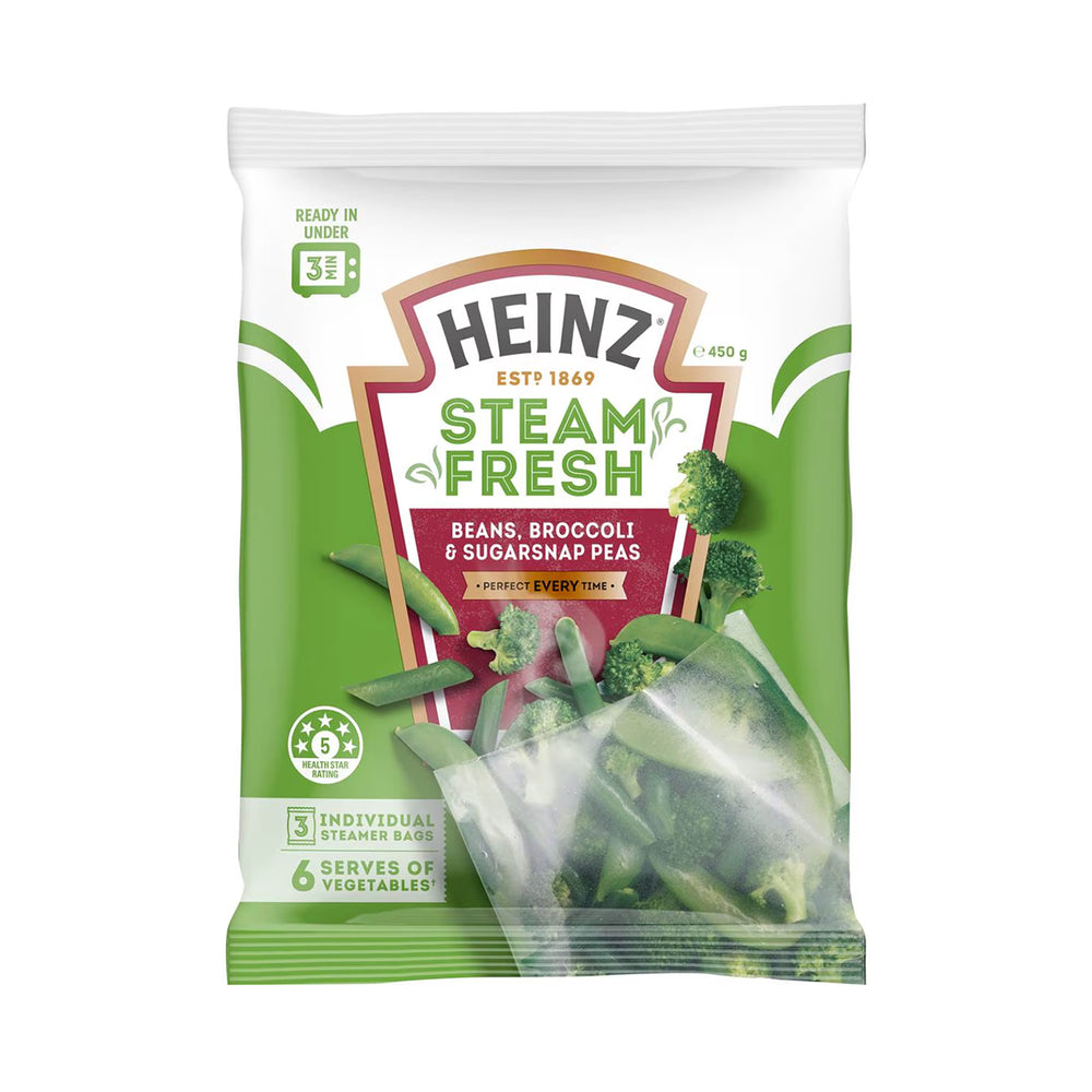 Heinz SteamFresh Beans Broccoli & Sugar Peas 450g