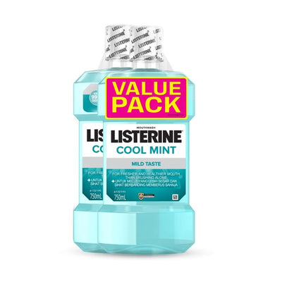 Listerine Cool Mint Mild Taste Mouthwash 750ml x 2