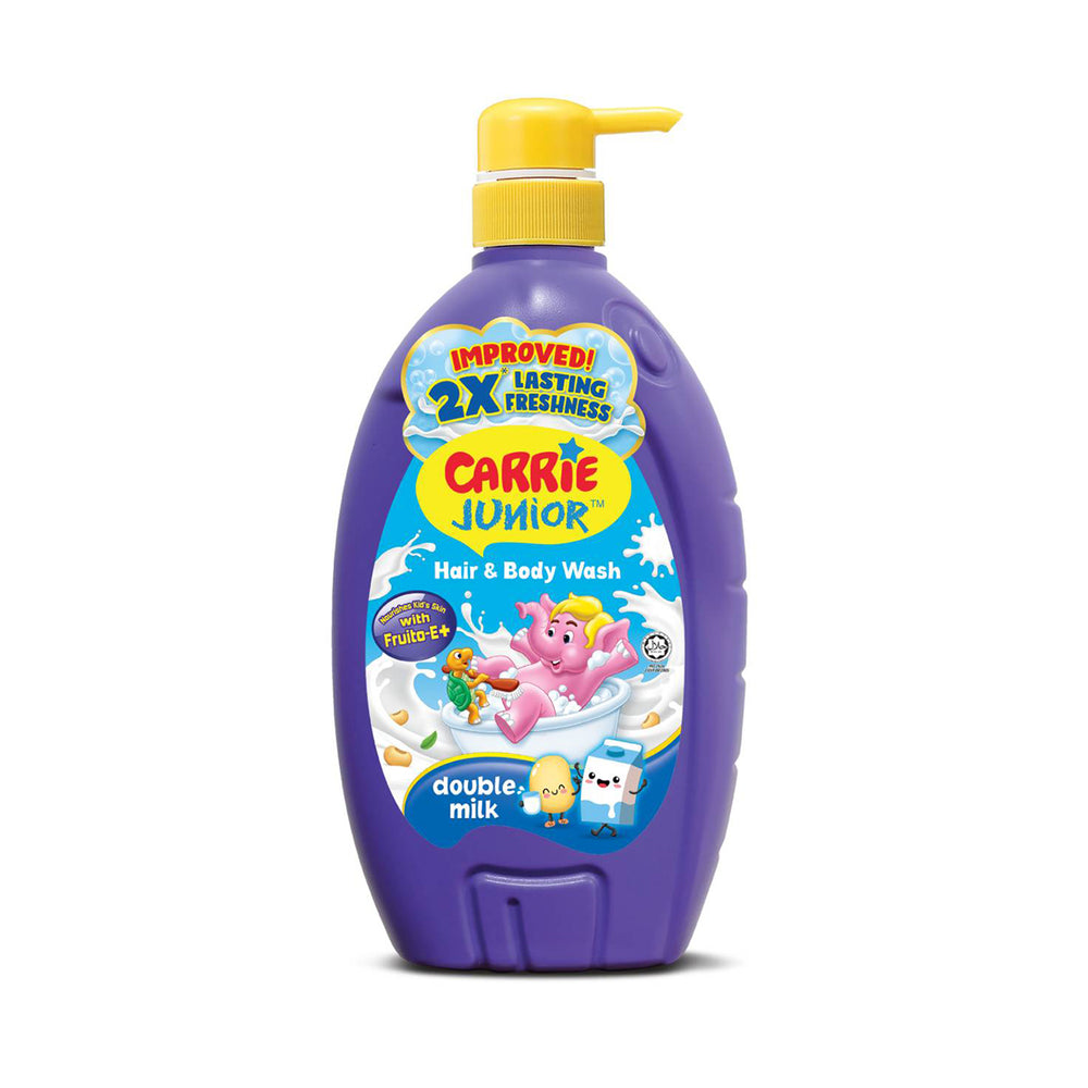 Carrie Junior Hair & Body Wash Double Milk with Free Toy 650g