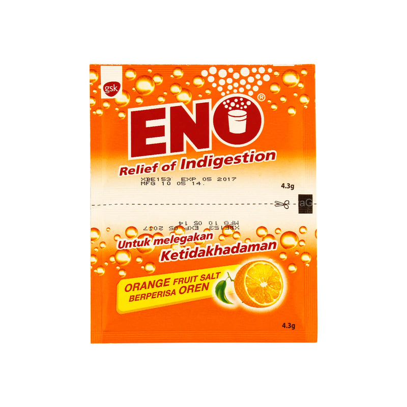 Eno Orange Flavoured Fruit Salt Antacid Powder Sachet 4.3g x 2sachets