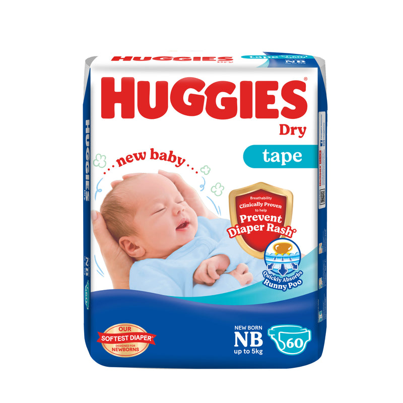 Huggies Dry Baby Diapers Newborn 60pcs/pack