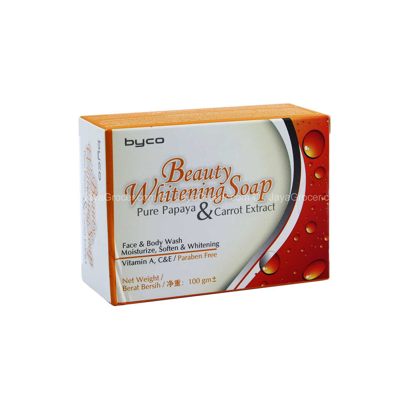 Byco Beauty Whitening Pure Papaya & Carrot Extract Soap Bar 100g