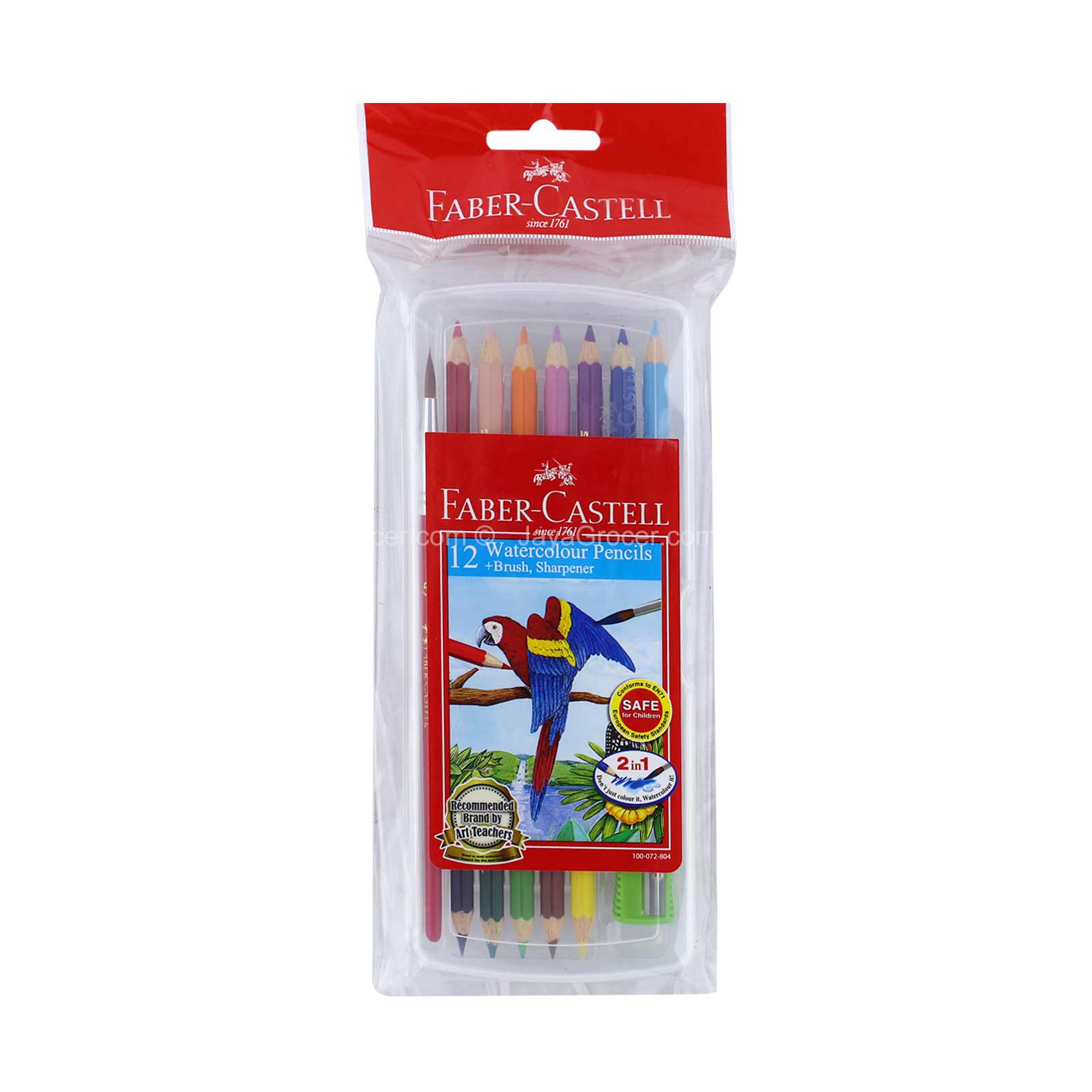 Faber-Castell 12 Watercolour Pencils+Brush+Sharpener 1unit