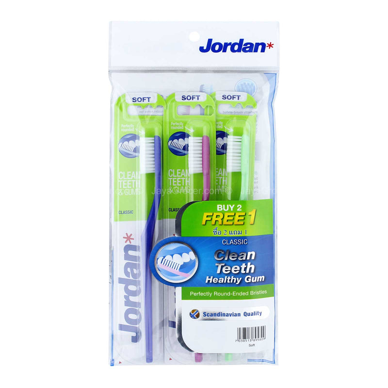 Jordan Classic Soft Toothbrush 3pcs/pack