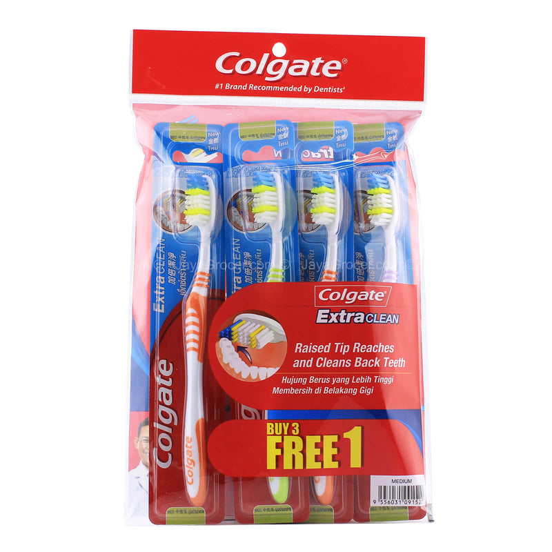 Colgate Extra Clean Toothbrush (Medium) Buy 3 Free 1 1pack