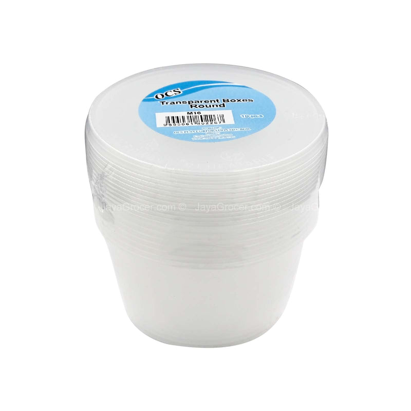 OCS Transparent Round Boxes Container 10pcs