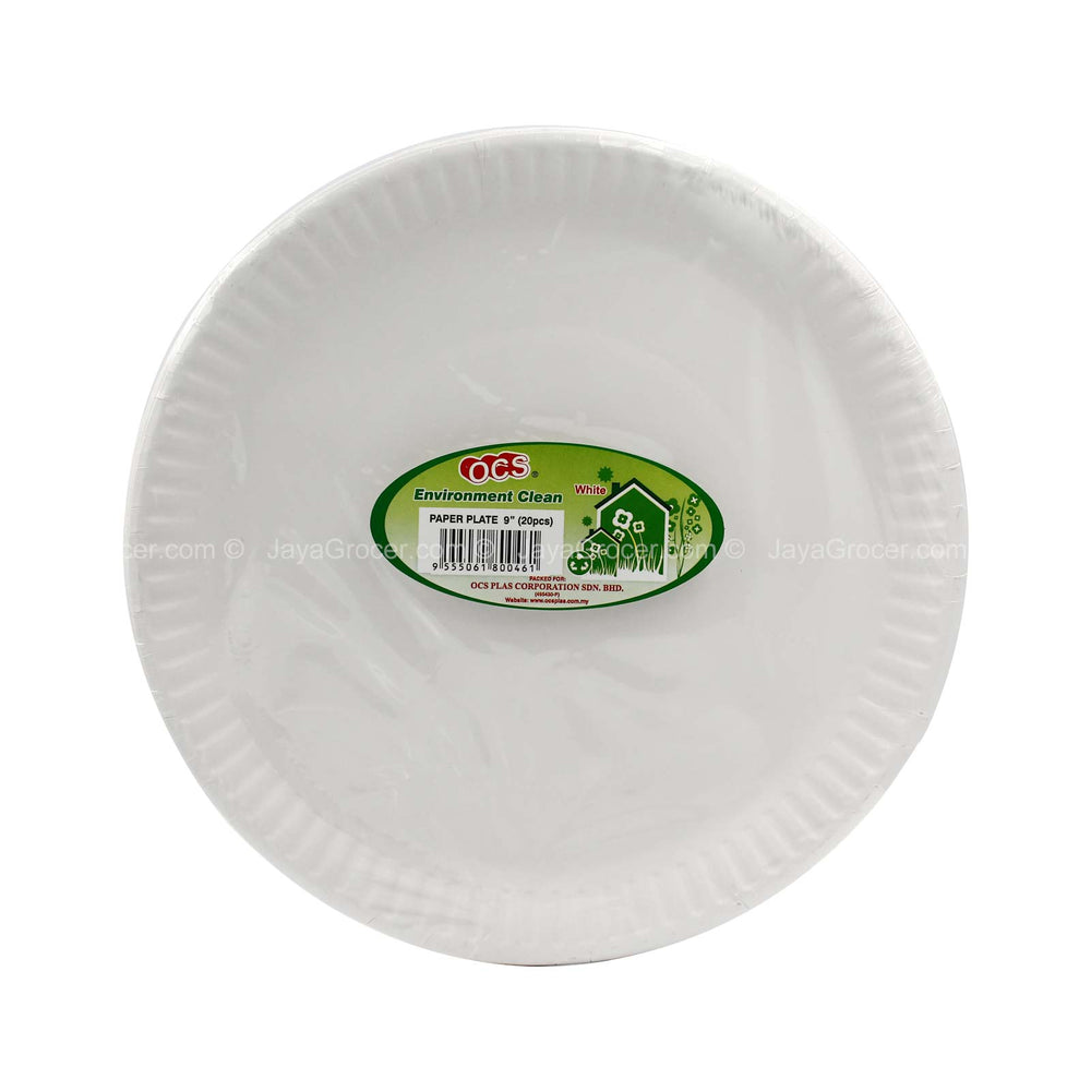 OC White Paper Plate 9in x 20