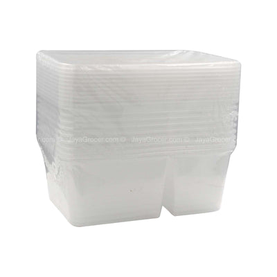 Leaf Rectangular 2-Compartment Container x 10