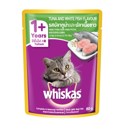 Whiskas Pouch Real Tuna and White Fish 80g